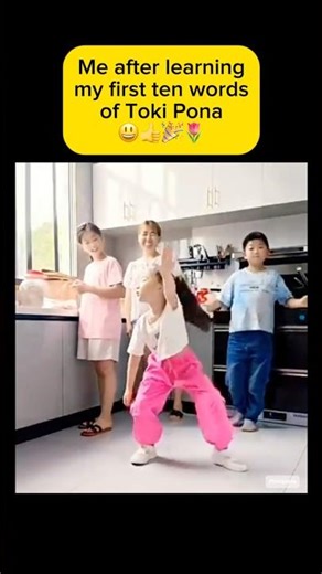 Me after learning my first ten words of Toki Pona 😃👍🎉🌷 #tokipona