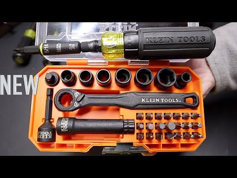 Klein Tools Ratcheting Impact 11-in-1 32500HDRT & KNECT Pass Through Socket Set 65300