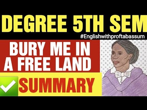 BURY ME IN A FREE LAND BY FRANCES HARPER DEGREE 5TH SEM ENGLISH #5thsemester #5thsem #5thsemexam