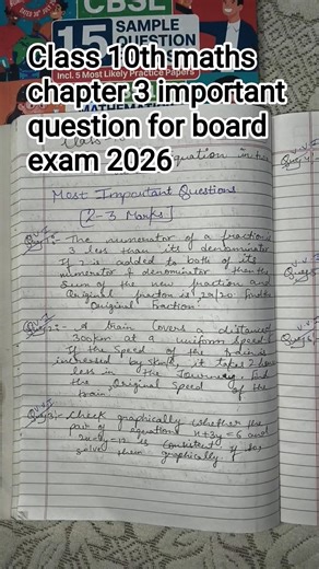 class 10th maths importantques ch 3#pair of linear equation in two variable most important questions
