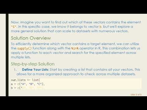 Finding Which Vector an Element Belongs To in R