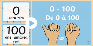 0-100 Numerals and Words Maths Counting PowerPoint English/French
