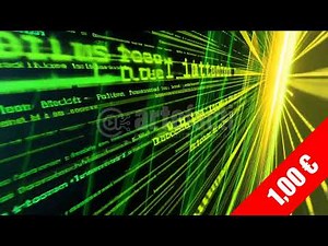 Green Cyber HUD & Scrolling Code — Tech Stock Footage (HD)