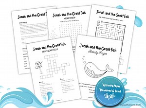 Jonah Activity Pages for Kids: Bible Verse Coloring Worksheets Printable - Etsy
