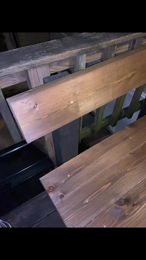 Cedar stained bench | Alec Lara