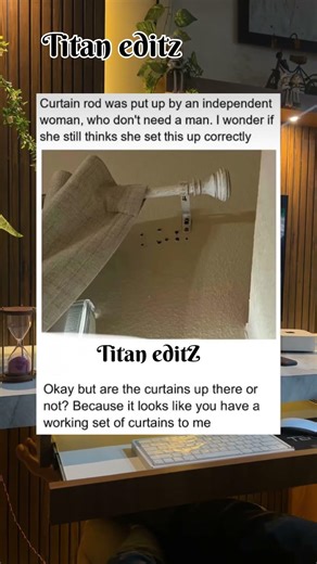 The curtain rod is technically working