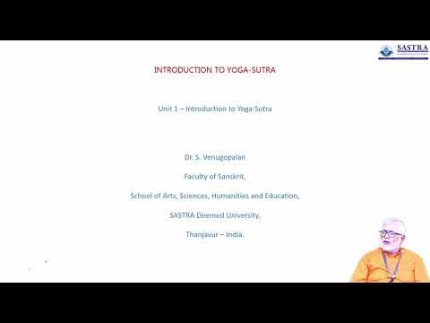yoga sutras-Lecture 1