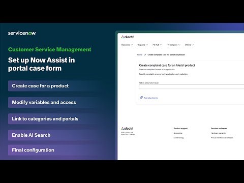 Set up Now Assist in portal case form