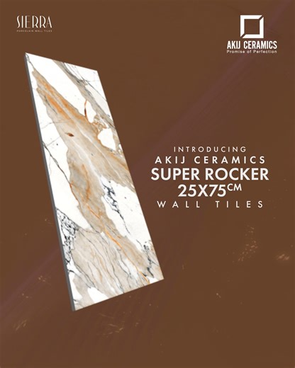 3.1K reactions · 79 shares | Every masterpiece begins with a stroke of perfection. Presenting the newest chapter of Sierra wall tiles — Super Rocker 25x75 cm by Akij Ceramics. #AkijCeramics #PromiseOfPerfection #NumberOneCeramicTiles #Sierra #SuperRocker | Akij Ceramics | Facebook