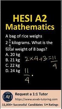 HESI A2 Math Practice | Fraction Word Problem with Weight | Nursing School Entrance Prep