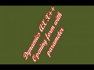 Dynamics AX X++ Tutorial Open form with parameters from the code