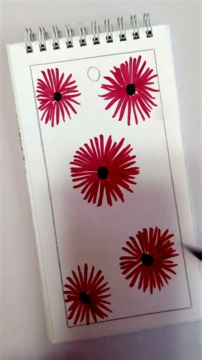 Drawing a Bookmark with Red and Yellow Flowers Using Markers - Colorful Floral Design #bookmark