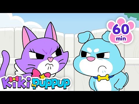 Baby Cat vs Baby Dog 1 hour | +Compilation | Songs for kids | Kikipuppup Nursery Rhymes