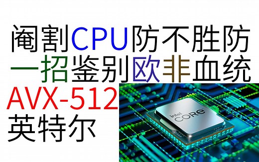 工作党必看！一眼英特尔，鉴定12代CPU是否支持AVX-512【Mizuiro-Aqua/资讯2分钟 】