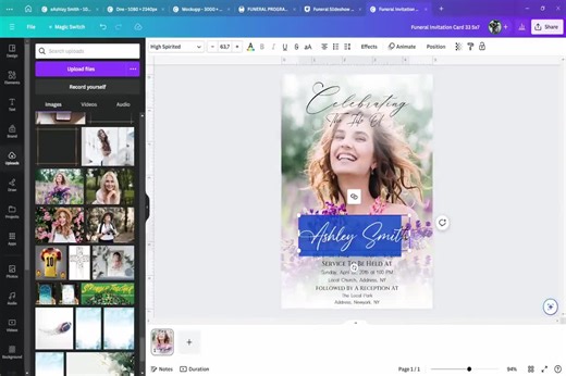 Purple Funeral Program Template Gold Frame Photo Obituary Program Memorial Program Printable Funeral Service Foldable Funeral Program, F36 - Etsy