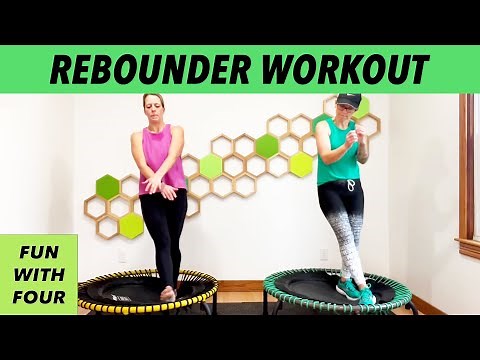 15 Minute Gentle Beginner & Senior Friendly Mini Trampoline Cardio | Fun With Four Rebounder Workout