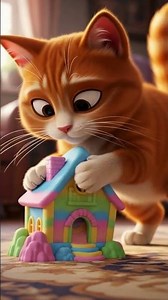Cat Builds a Tiny House with Kinetic Sand 😻🏠 | Cutest Thing You’ll See Today!