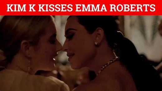 Kim Kardashian steals kiss from Emma Roberts in racy American Horror Story trailer