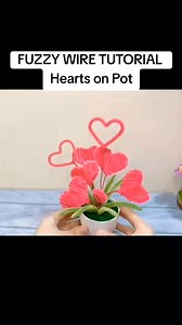 13K views · 168 reactions | Fuzzy Wire Tutorial (Hearts on Pot) #fuzzywireflower #pipecleanerflowers #tutorial #tutorialsvideos #flowers #flowermaking #hearts #reelsvideoシ #reelsviralシ #trendingreelsvideo #trendingvideo #trendingnow | It's all about Arts | Facebook