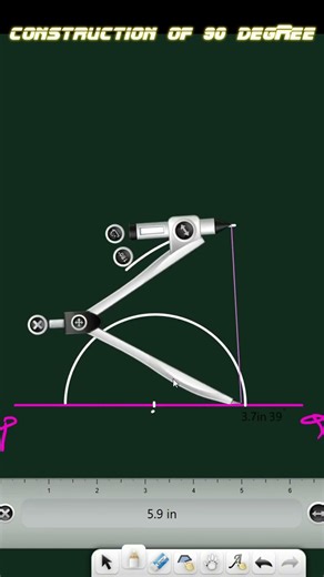 Construct 90 Degree Easily ✏️ | Compass & Ruler | #MathsShorts