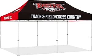 Custom Canopy Tent 10x20 with Logo, Personalized Pop Up Canopy 10x20 for Business Event, Trade Show, Farmers Market, Roller Bag Included - No Walls