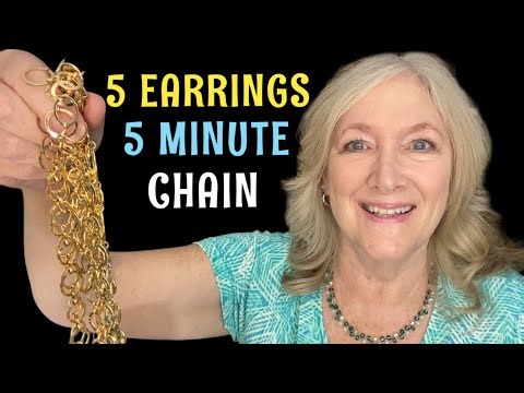 Make 5 Pair 5 Minute EARRINGS Chain Bead | Beginner Jewelry Making Fun DIY