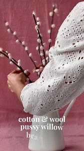 These handmade spun paper and roving wool pussy willows have been sitting in our studio window for a while now. 😺 I keep looking at them. Hmmmm. 🤔 My mind is asking. . . how to use them in a spring (possibly Easter) paper flower arrangement. 🐰 What do you think? What paper flowers would you pair them with? Tell me in the comments. 👇 | Lia Griffith - Handcraft Your Life