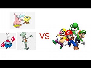 mugen spongebob/patrick star/squidward/mr krabs vs mario/luigi/yoshi/wario