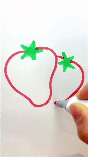 一起来画草莓🍓#简笔画 #画画 #简笔画教程 #简笔画日常