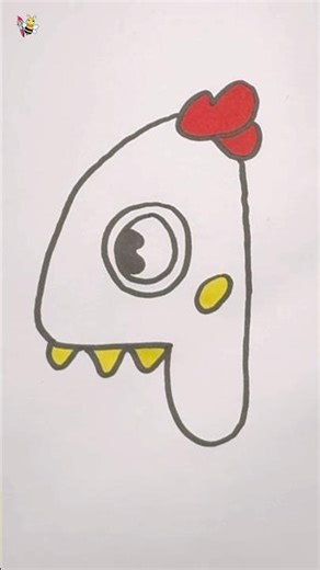 How to draw a chicken 🐔 #3 #shorts #art #drawing #chicken