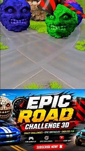 Monster Ball vs Crazy Obstacles Challenge 😱🚗 | Epic Road Challenge 3D Gameplay#shorts#gameplay#funny