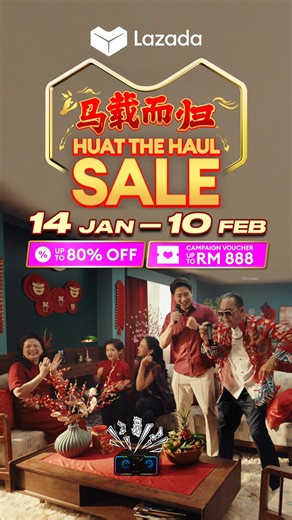 Shop Huat deals on Lazada Huat The Haul Sale from 14 Jan - 10 Feb!🤩🧧 Get even more deals this CNY with up to 80% off and semua free shipping. Add to cart now! https://lzd.co/MYCNY2026Sale #LazadaMY #LazadaHuatTheHaulSale #LazadaCNY2026 | Lazada