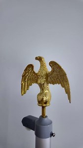 Gold Eagle Flag Pole Topper, Eagle Finial Flagpole Topper Gold Ornament for 20/25/30Ft Telescopic/Sectional Flagpoles Outside House