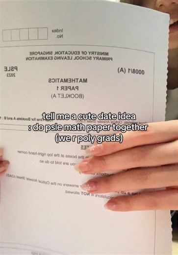 Cute Date Idea: Do PSLE Math Paper Together