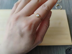 Moonstone Fidget Ring: 24k Gold-plated Spinner, Adjustable Anxiety Jewelry - Etsy