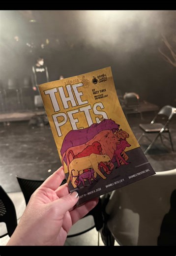 •The Pets• Bramble Theatre Co 📍Bramble Arts Loft • When I read an email that described The Pets as Tiger King meets As You Like It, I was so intrigued- and then I got to see the first preview of this workshop production and realized that is exactly correct. It’s silly and hilarious and full of the joy of animal freedom, but it also has some deep things to say about the nature of anyone (or anything) that is trapped by a powerful man. • This play is based on a real event when the owner of an exo