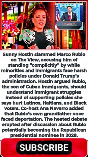 Sunny Hostin Blasts Marco Rubio on The View — Accuses Him of Turning His Back on Latinos