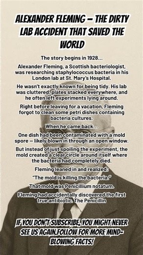 Alexander Fleming - the dirty lab accident that saved the world #facts #famouspeople #shockingfacts