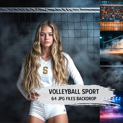 Custom Volleyball Backdrops & Overlays | Sports Posters, Senior Banner, Digital Volleyball Backgrounds, Fog Effects, School Player Templates - Etsy