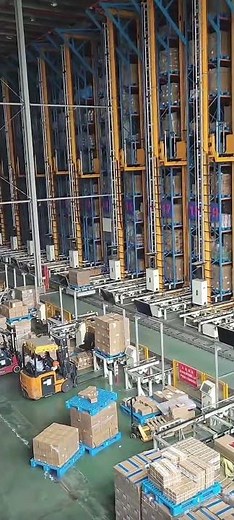 High-Rise Stacker Crane ASRS Digital Warehouse System | Automated Storage & Retrieval Solution