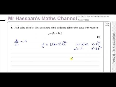 WMA13/01 IAL (Edexcel) P3 January 2022, Q1, Differentiation, Stationary Points