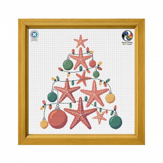 Beach Christmas Cross Stitch Pattern: Starfish Tree, Ocean Theme (PDF Pattern) - Etsy Australia