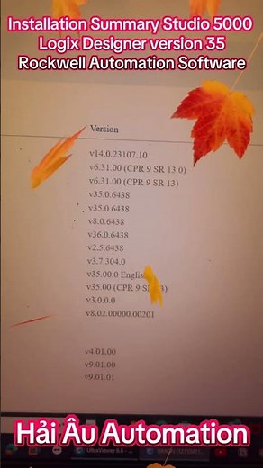 Installation Summary Studio 5000 Logix Designer version 35 Rockwell Automation Software #plcrockwell