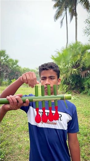 Amazing Bamboo & Balloon Experiment Simple Idea🎈#CreativeExperiment #BambooInnovation #AmazingShorts