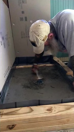 Installing shower pan | Rubber Duck Construct | Facebook