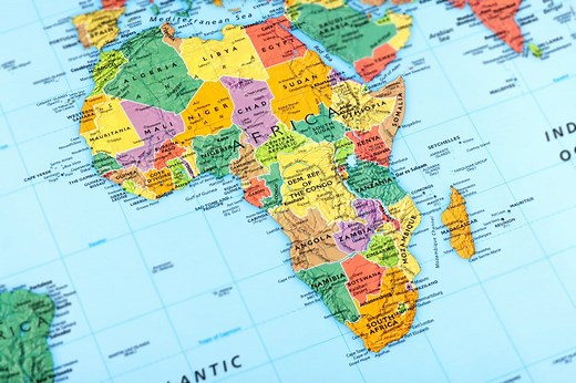 La carte de l'Afrique