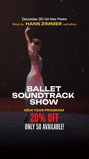 7.8K views · 139 reactions |  20% OFF with code MAGIC20 ✨ Ballet Soundtrack Show — Bali Premiere ✨  December 20 | Balai Budaya “Giri Nata Mandala” Experience the beauty of world-class ballet and live orchestra performing Hans Zimmer’s iconic scores — Interstellar, Dune, Gladiator, Avatar, Pirates of the Caribbean. Tickets are limited — secure yours today and be part of this unforgettable cinematic night in Bali! | Freed Ballet | Facebook