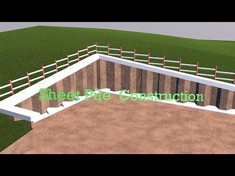 Carrying out Sheet pile wall construction