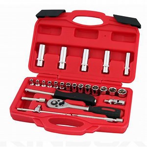 [Hot Item] Kinbox 25PCS 1/4"Dr. Socket Wrench Set Box for Tool