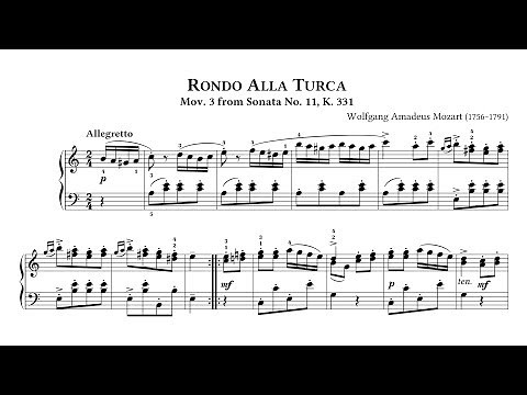 W.A.Mozart: Rondo Alla Turca from Piano Sonata No. 11, K.331 (audio + sheet music) [Thurzó]